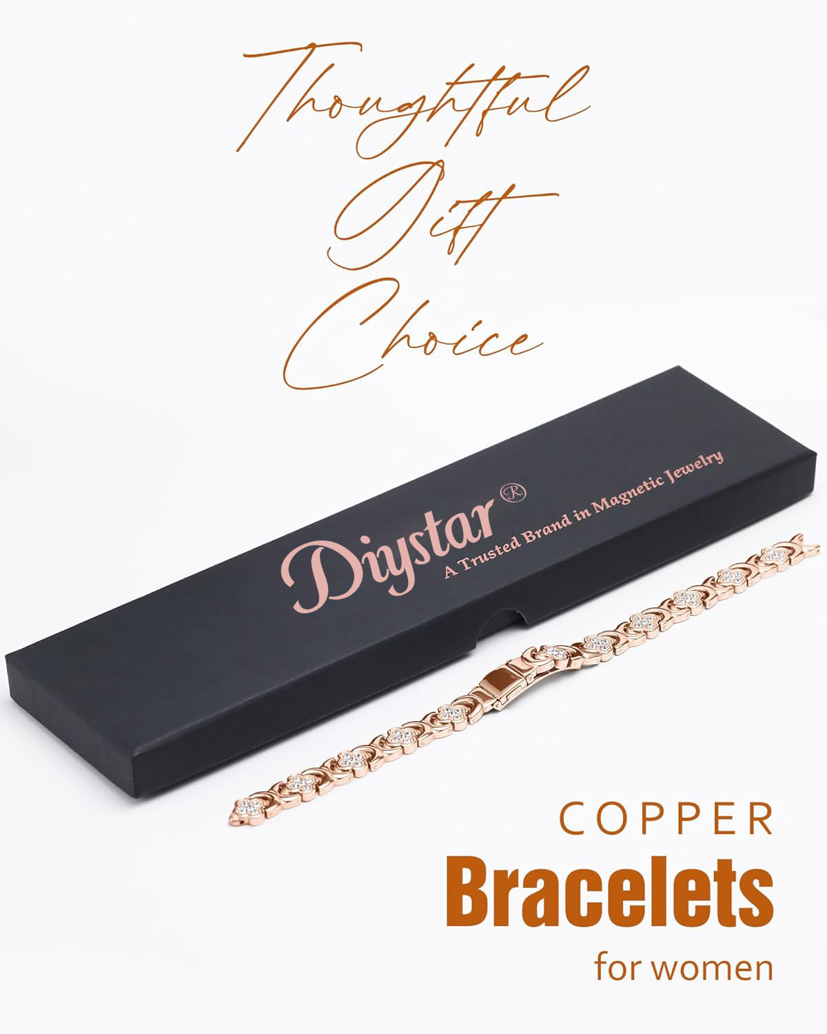Copper Bracelets for Women. Pure Copper Magnetic Bracelet with 3800 Gauss Effective Magnets