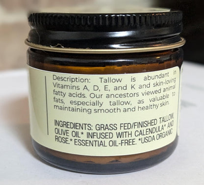 Handmade Whipped Tallow Balm - Cedarwood + Patchouli Organic Body Butter