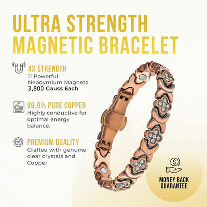 Copper Bracelets for Women. Pure Copper Magnetic Bracelet with 3800 Gauss Effective Magnets